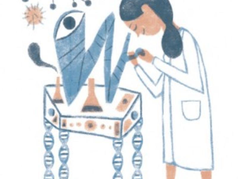 illustration of a woman scientist